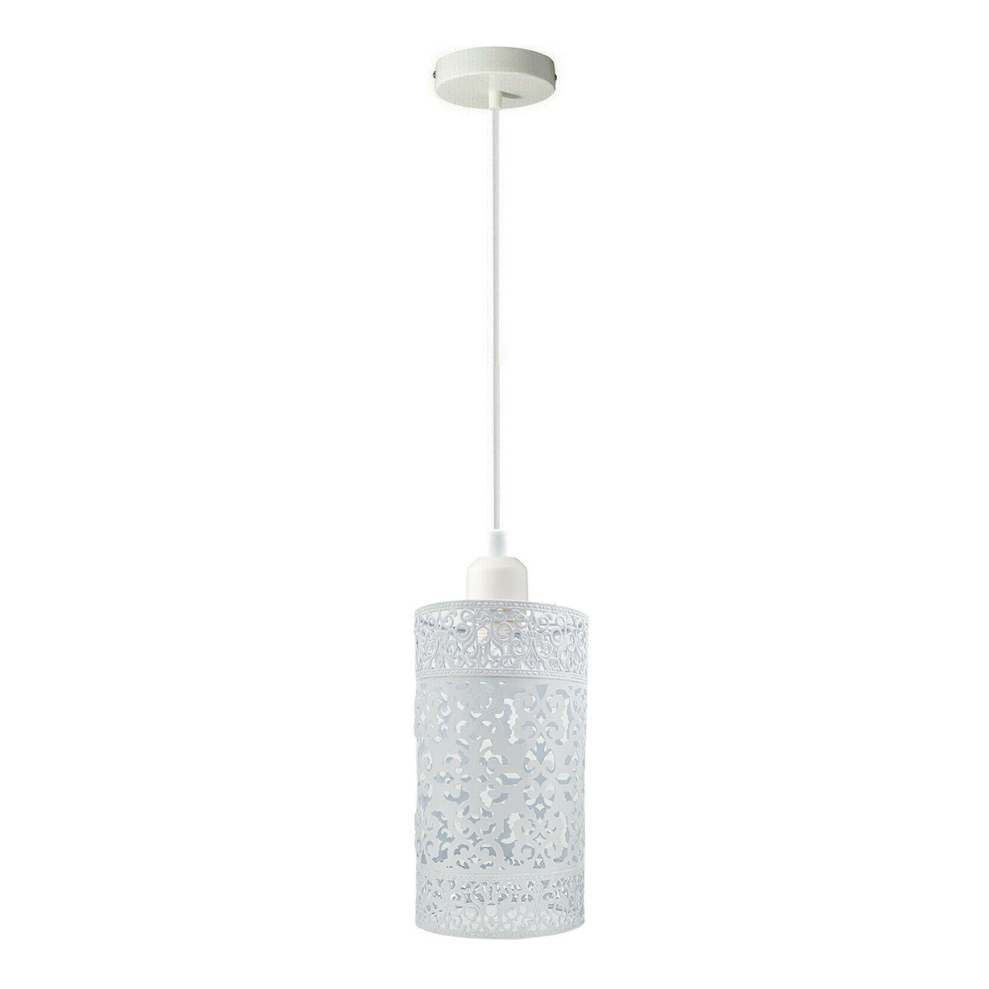 Industrial White Pendant Ceiling Lamp | Cage Light
