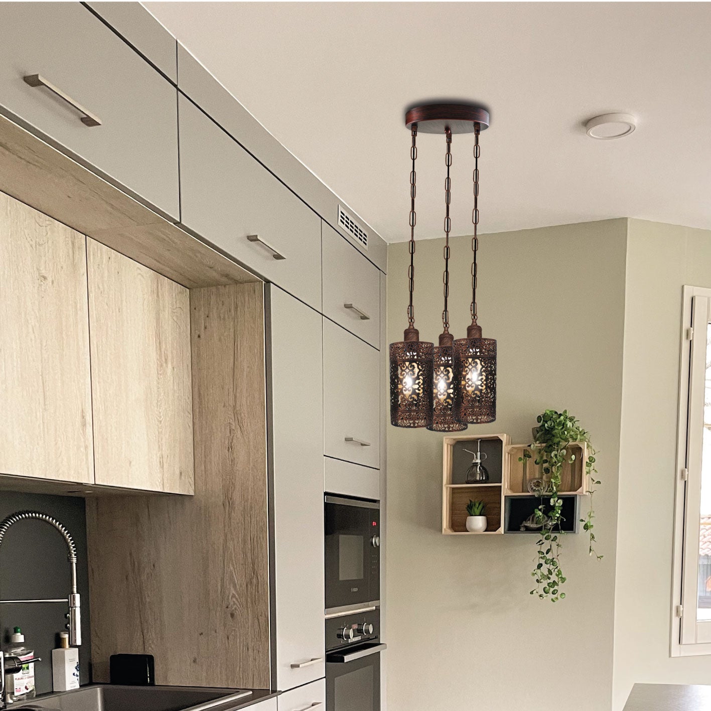 pendant light ceiling base brushed finished Metal Ceiling Lamp Shade Pendant E27 lamp base for Home Living room Office Kitchen Restaurant