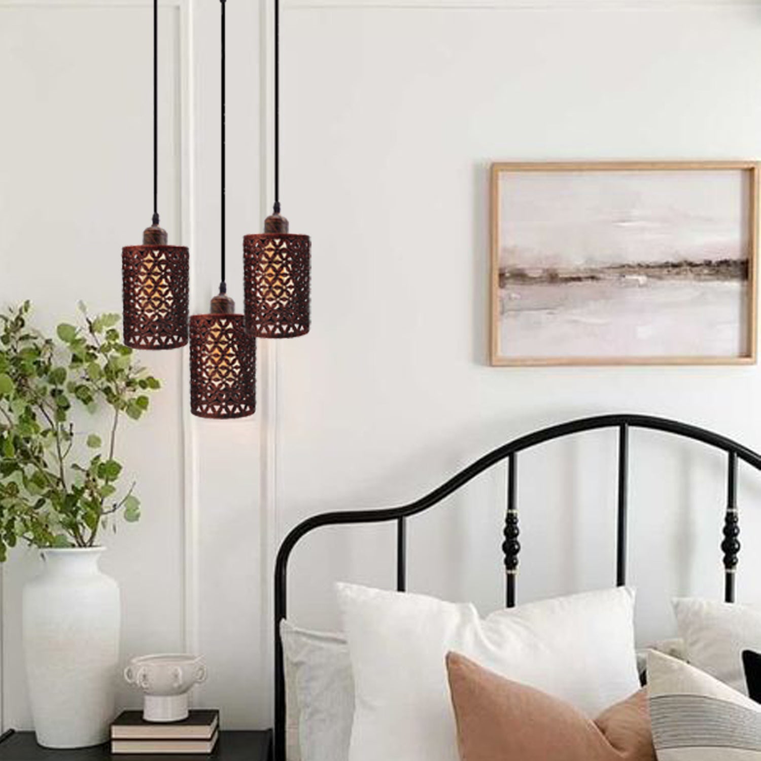 Industrial Retro 3 Way metallic Round Ceiling Pendent Lamp Shade