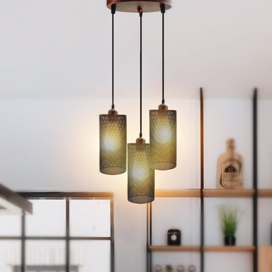 Retro 3 way Round Ceiling Cage Pendant Light