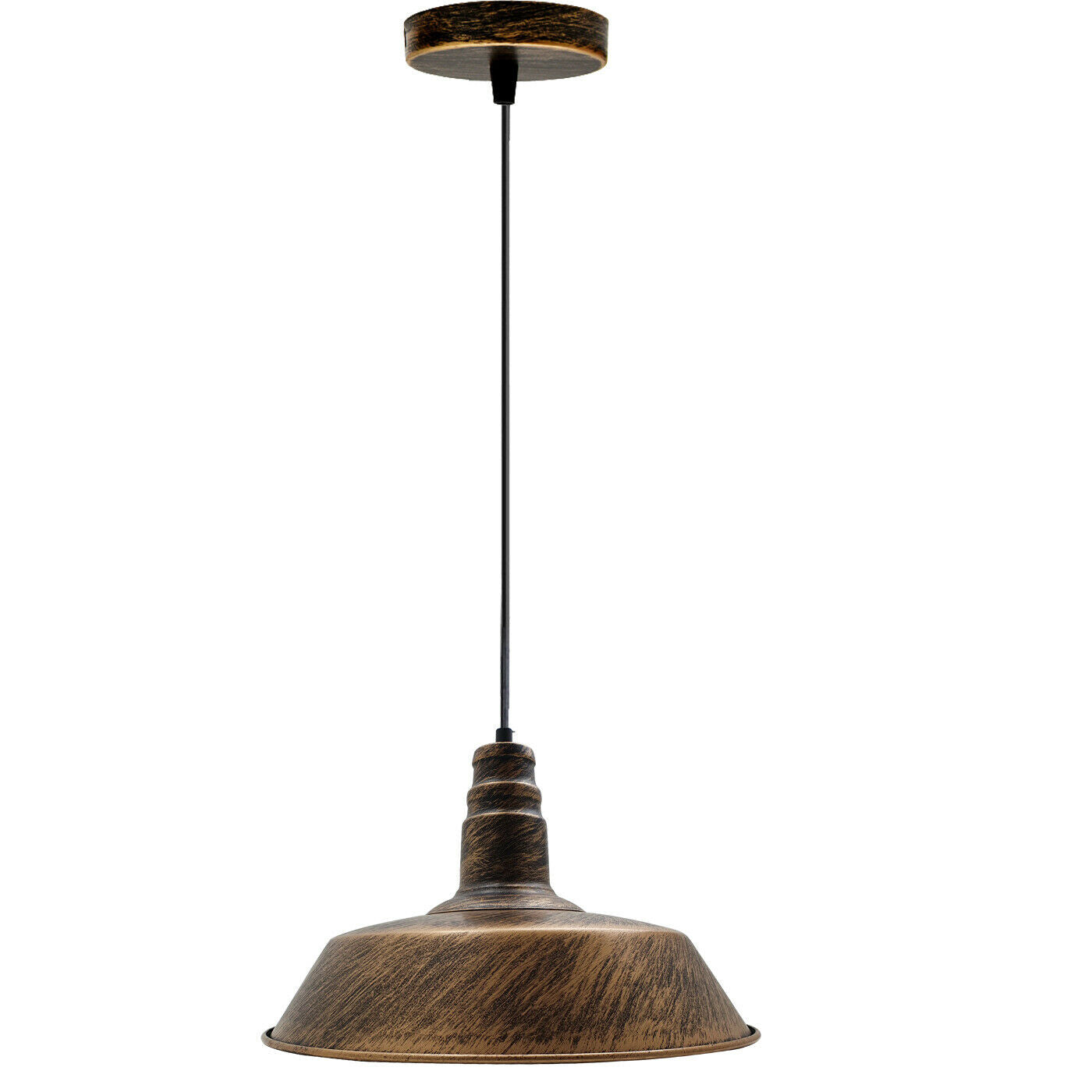Vintage Industrial Brushed finished Retro Barn shape Metal Ceiling Lamp Shade Pendant Lights E27 lamp for Kitchen Home Living room Office Bar Restaurant