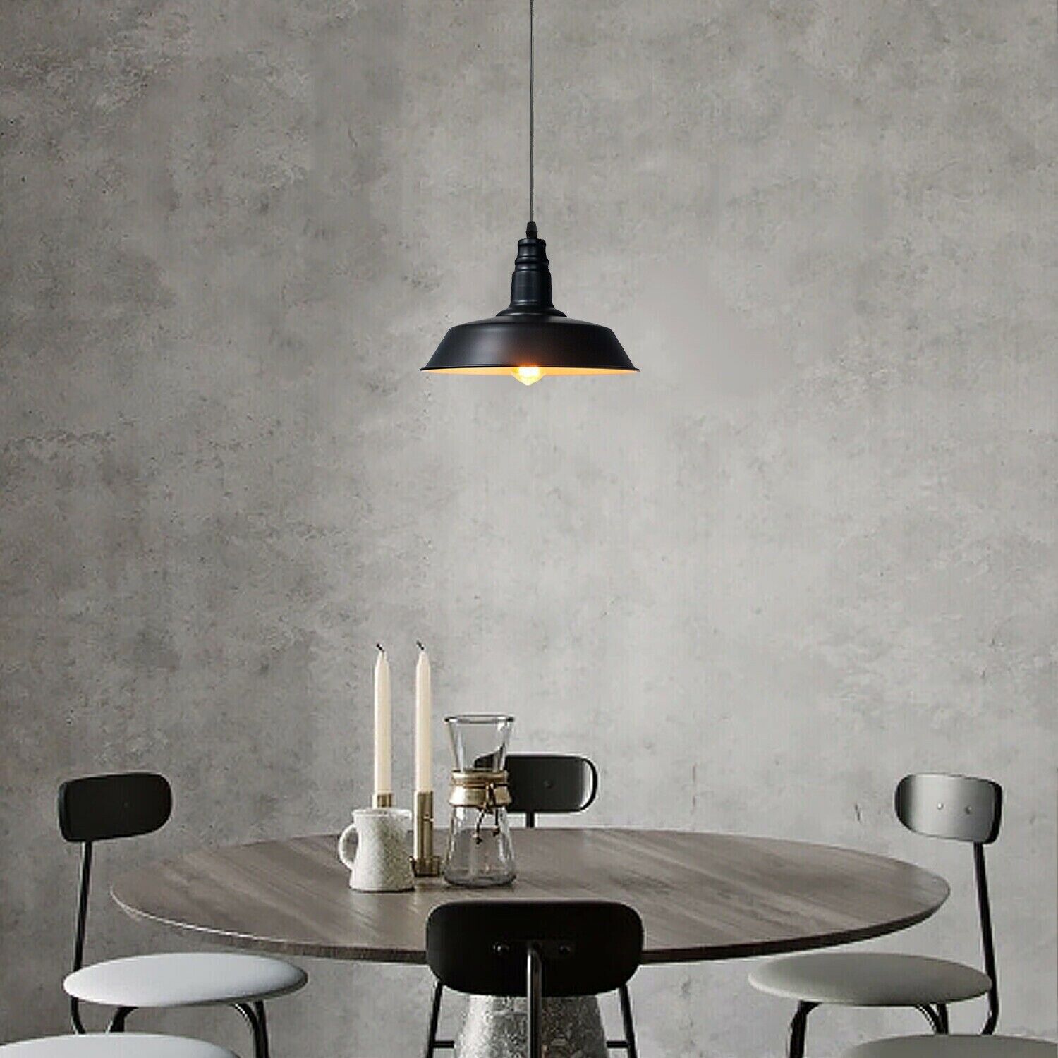 Hanging pendant Ceiling Lamp, Metal Light Shade Lighting UK  Edison base Decorate Height Adjustable Pendant Light 