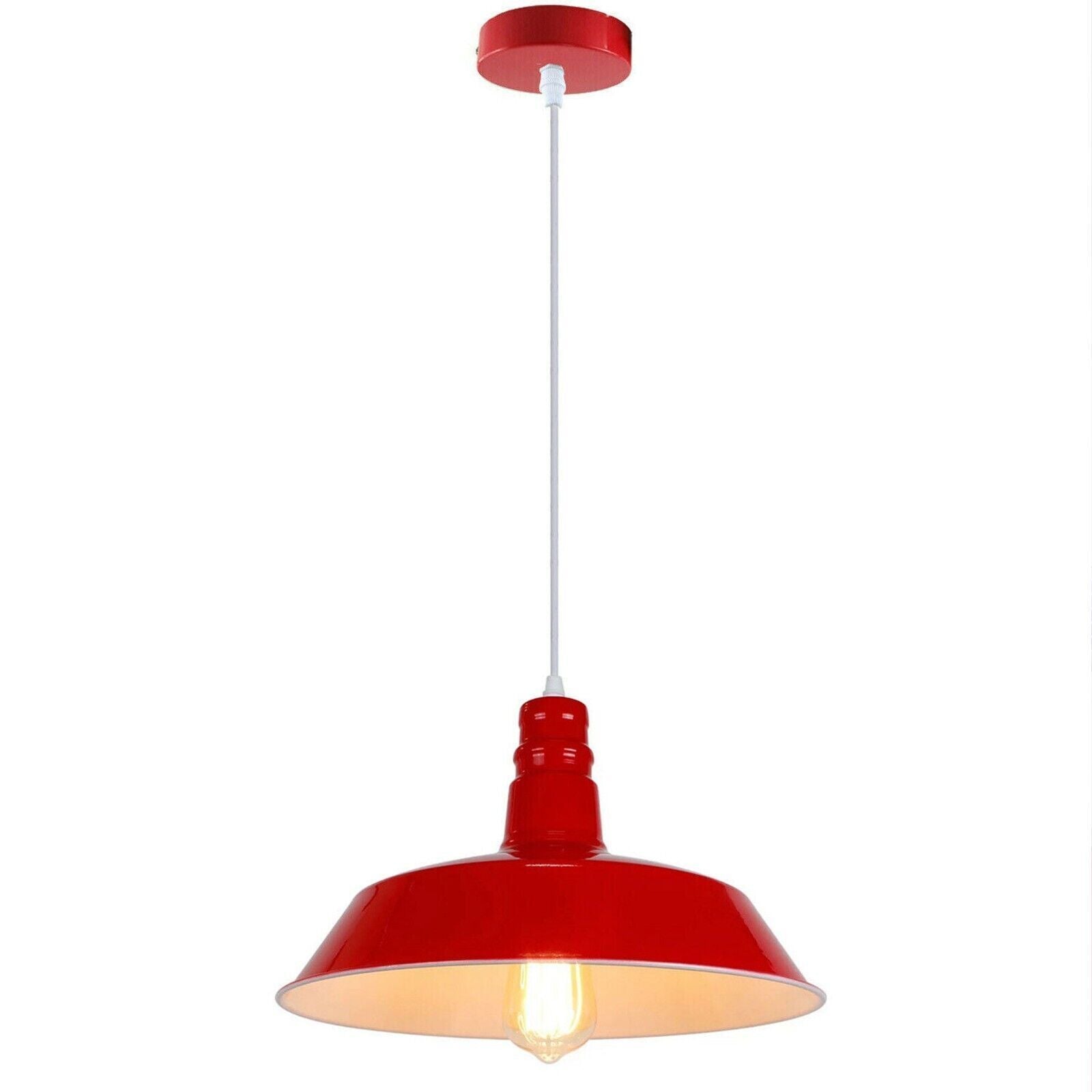 Hanging pendant Ceiling Lamp, Metal Light Shade Lighting UK E27 Edison base Decorate Height Adjustable Pendant Light for Bar, Restaurant , Home and Kitchen