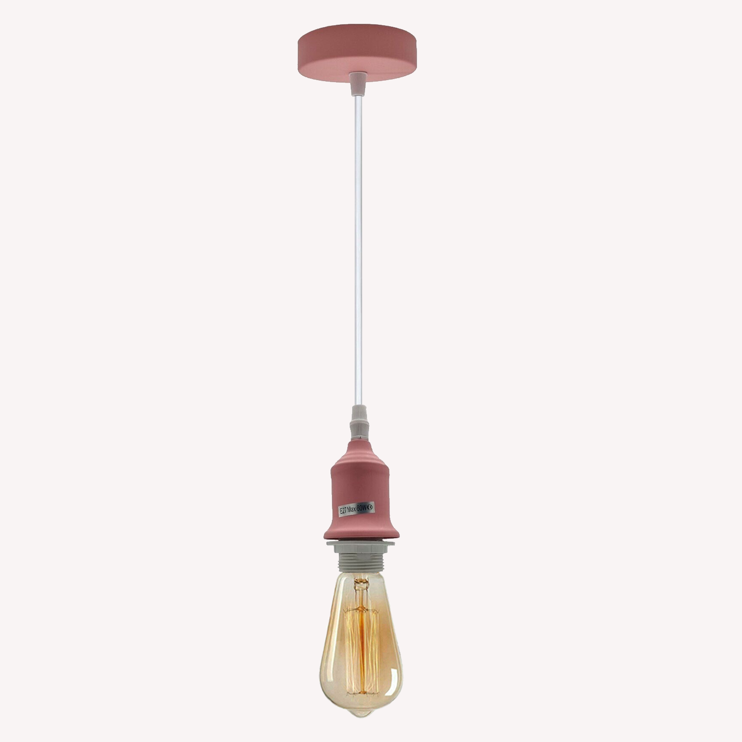 E27 Pendant Holder Ceiling Light Fitting Vintage Industrial Burgundy
