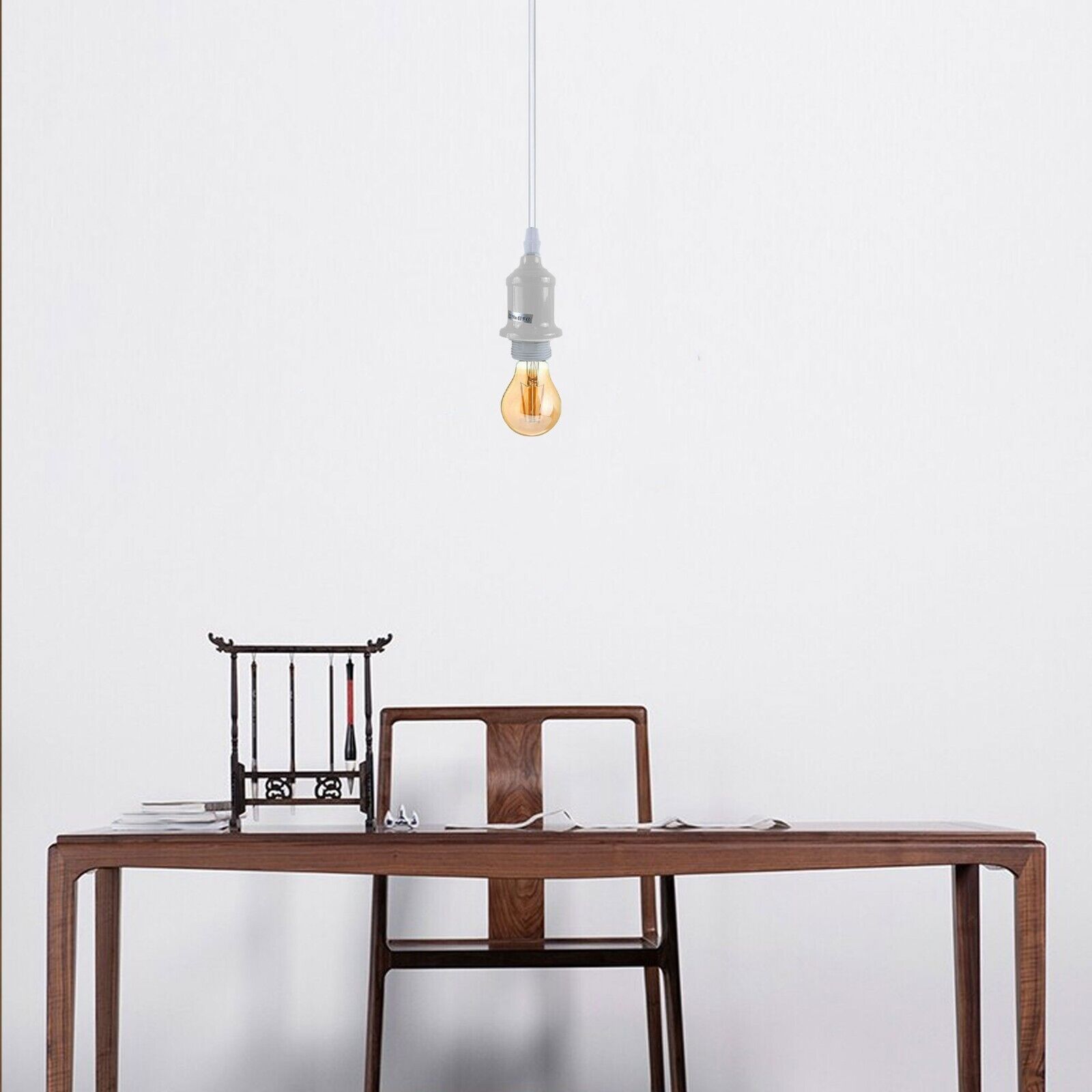 E27 Pendant Holder Ceiling Light Fitting Vintage Industrial White