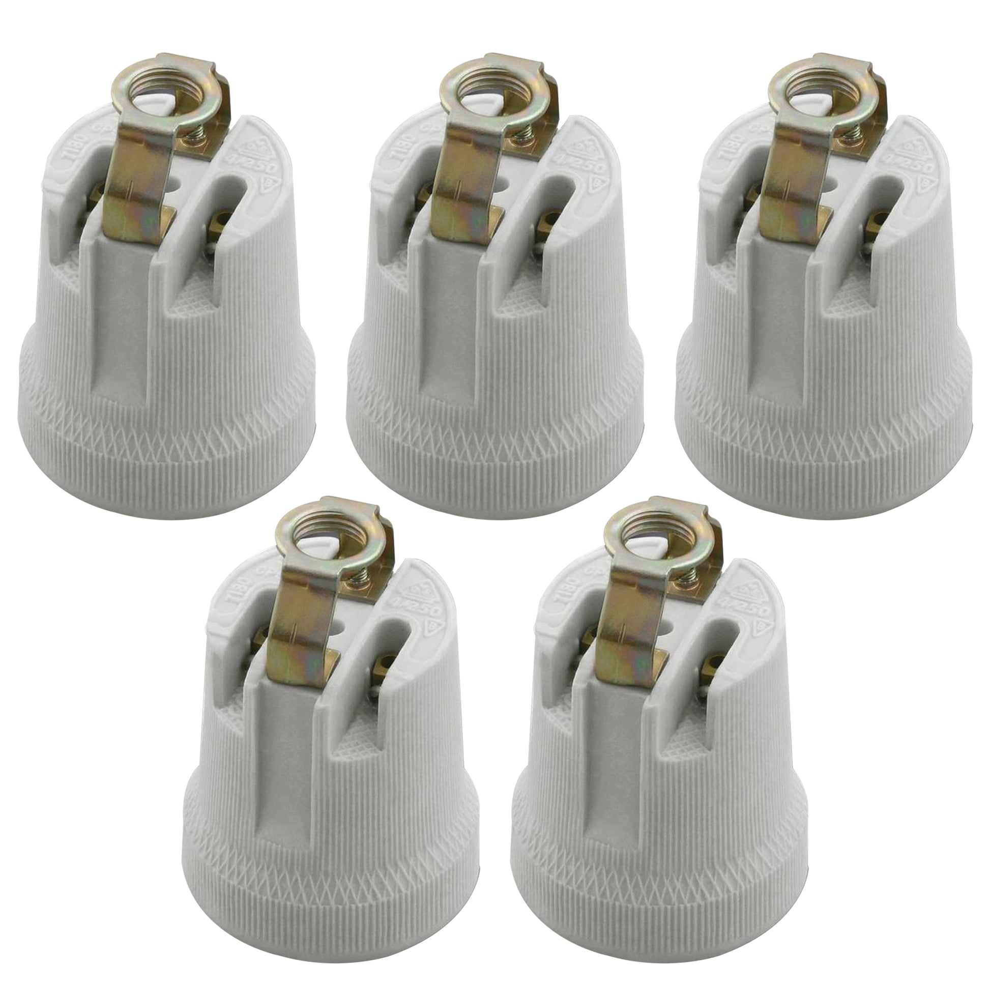 10 Pack E27 Bulb Holder Edison Screw White Ceramic Porcelain Lamp holder For Table Lamp E27 60W Plain Lamp holder Socket UK.