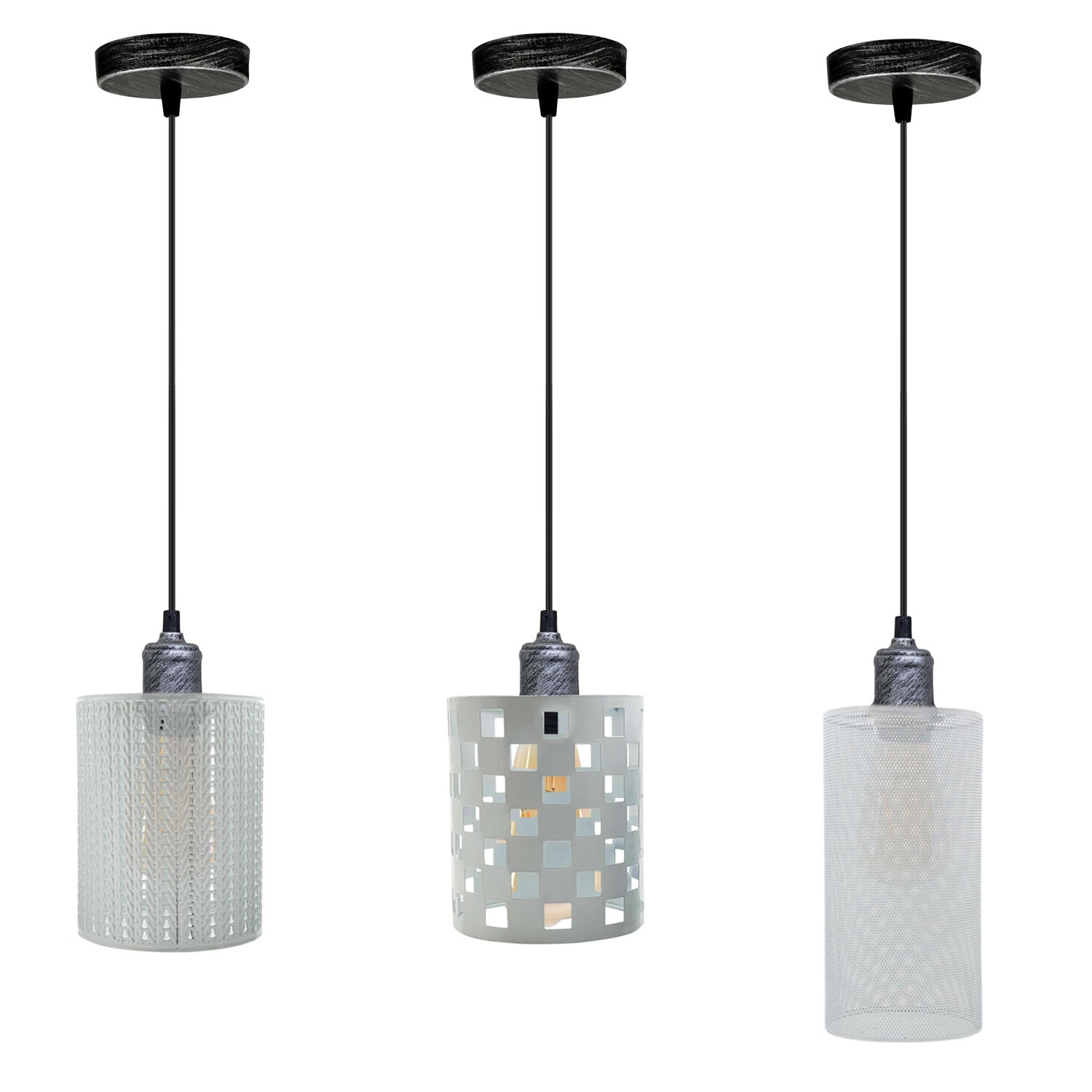 White Cage Style Breakfast Bar Pendant Light