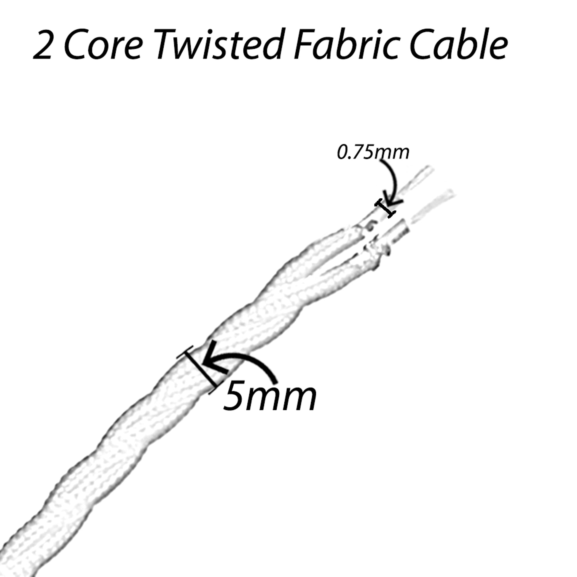 2 Core Twisted eletric cable Cream color fabric