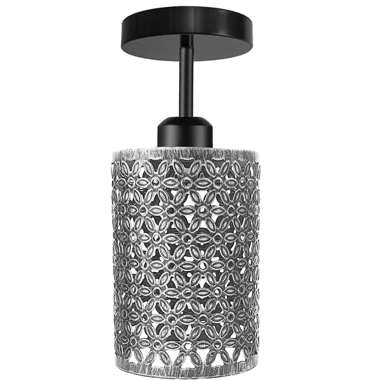  Silver Cage  Industrial Ceiling Lamps