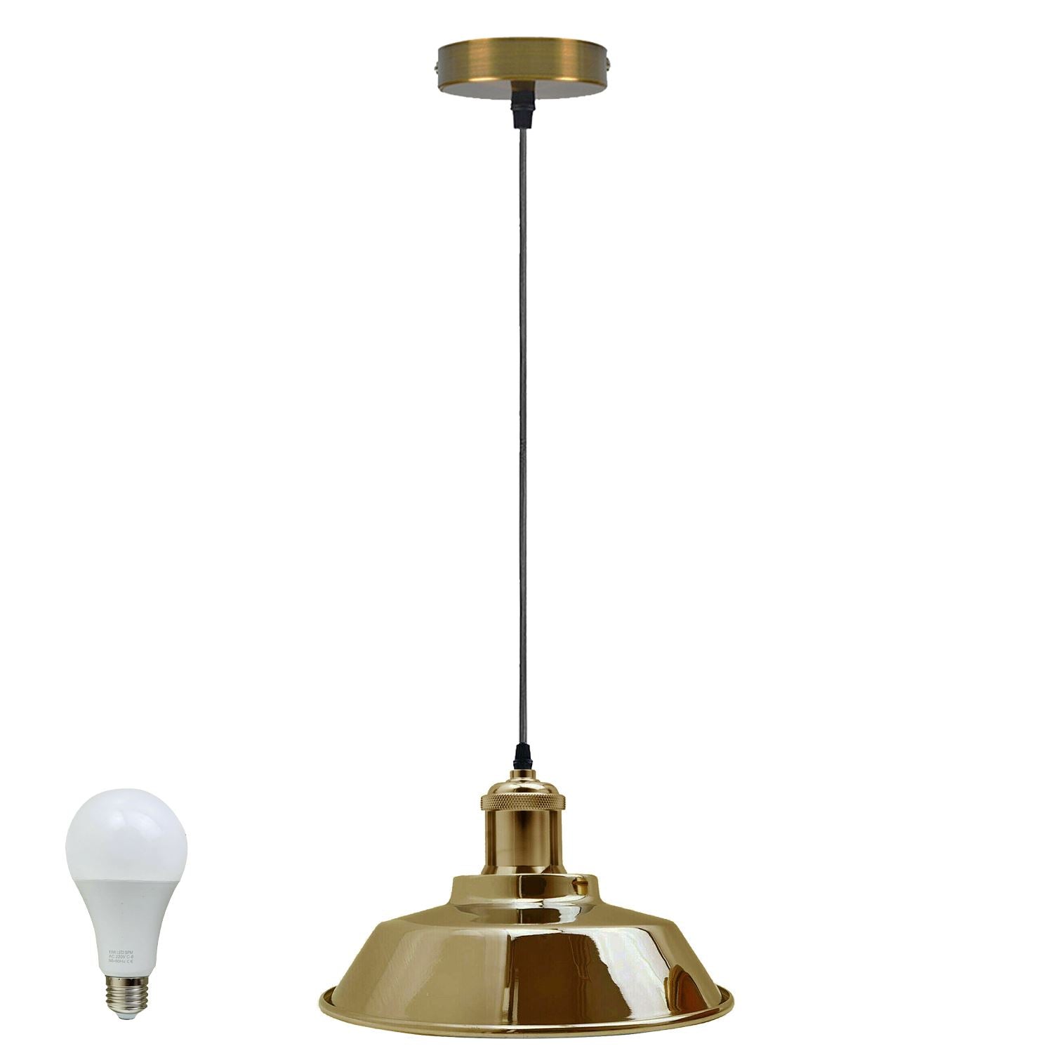 Vintage Modern Industrial Ceiling Lamp Shade Pendant Light Retro Loft French Gold~1320 - LEDSone UK Ltd
