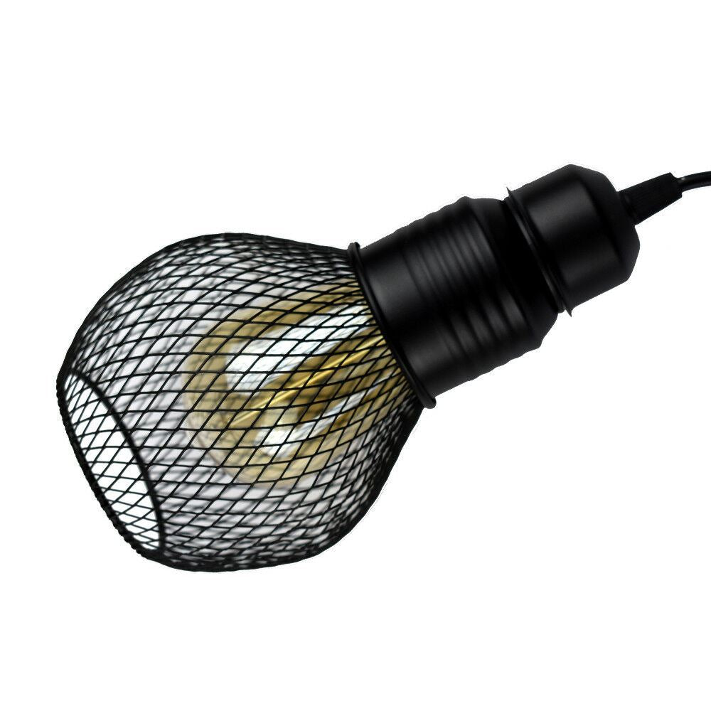 modern ceiling pendant lamp cage fitting black small vintage light~1352 - LEDSone UK Ltd
