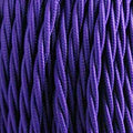 1m/5m/10m 2-aderige gedraaide elektrische kabel, paarse kleur, stof~3007