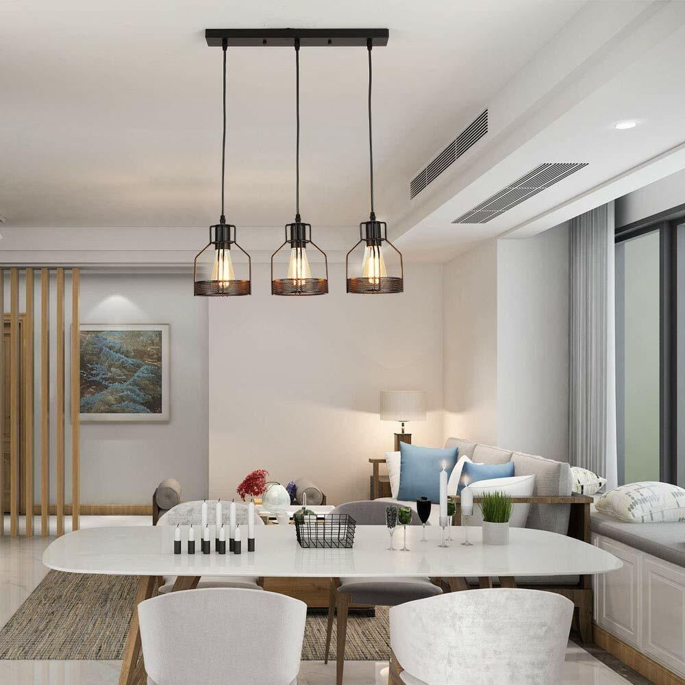 Vintage Ceiling Pendant Light Shades Metal Caged Design 3 Head Chandelier Light~4058 - LEDSone UK Ltd