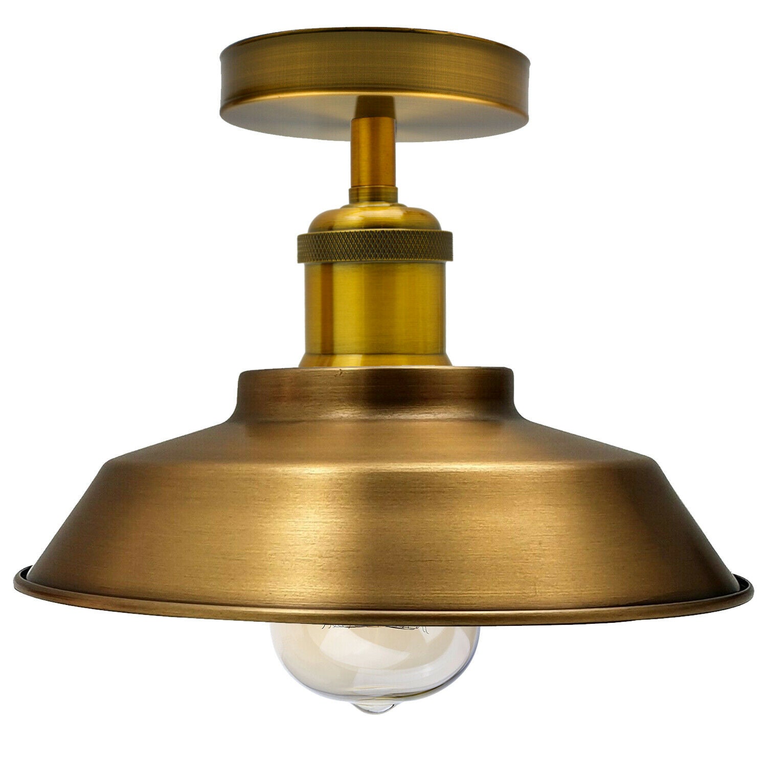 Ceiling Light Retro Flush Mount Ceiling Lamp Shade Fitting Yellow Brass~1929 - LEDSone UK Ltd