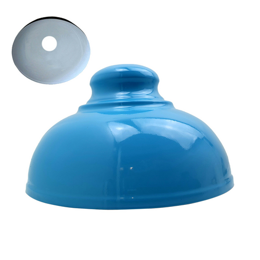 Blauwe vintage industriële plafondlampkap, moderne metalen, eenvoudig te monteren hanglampkap ~ 2085