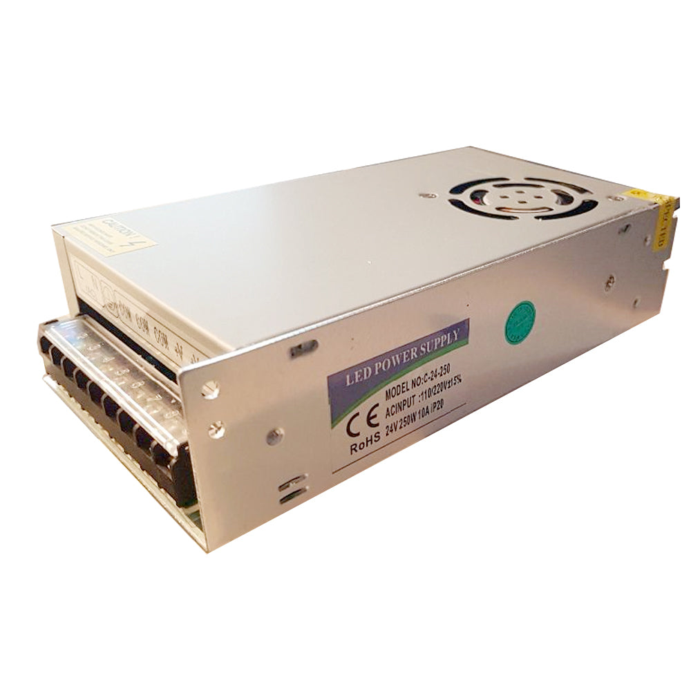 DC 24V 240W IP20 Universal Regulated Switching LED Transformer~3307 - LEDSone UK Ltd