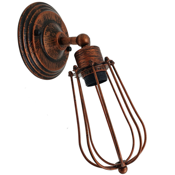 Vintage industriële kooi wandlamp plafondlamp veranda lamp ~3549 – Rustiek Rood / Nee