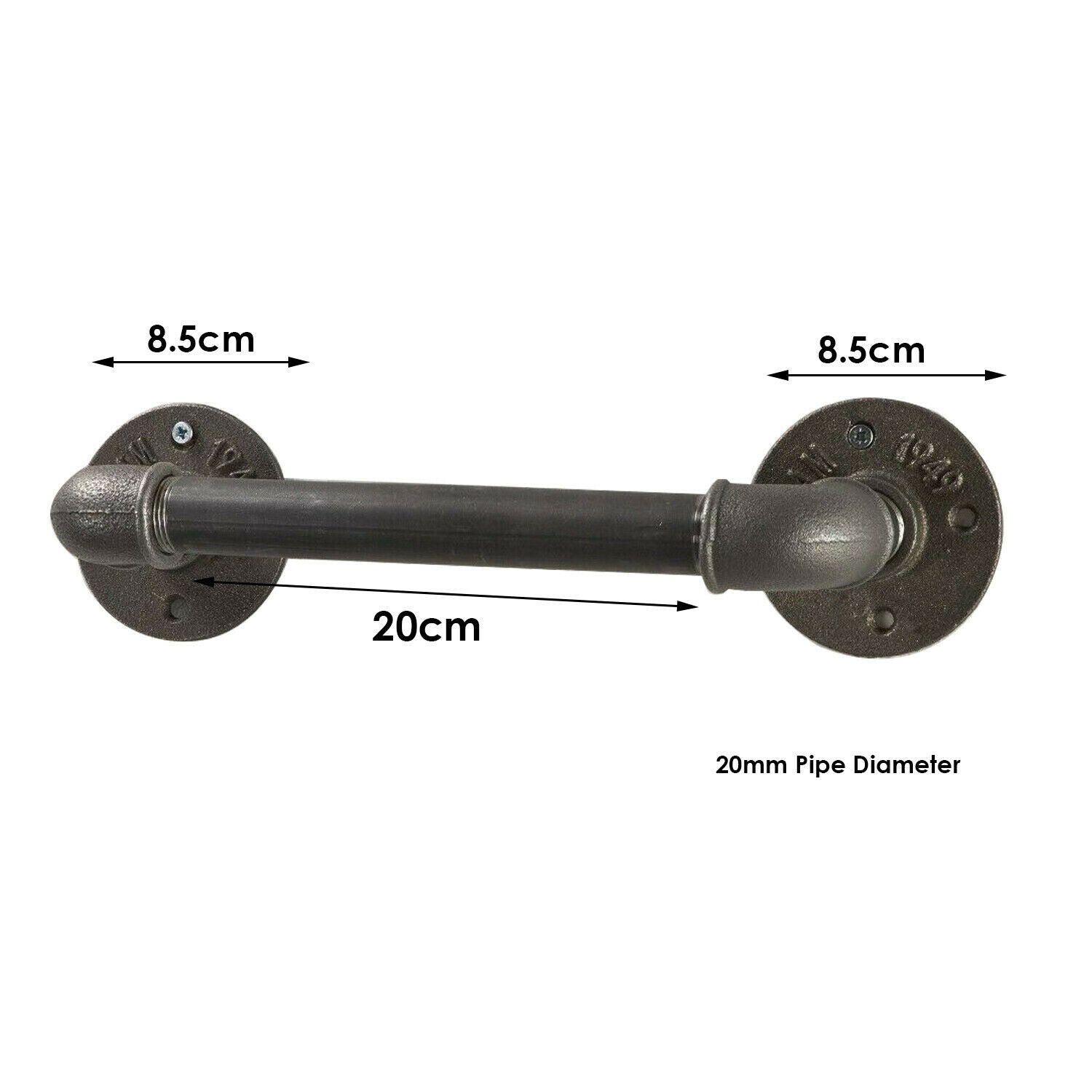 Industrial Vintage Towel Rail Made malleable cast iron 3/4 inch Pipe Fittings~3583 - LEDSone UK Ltd