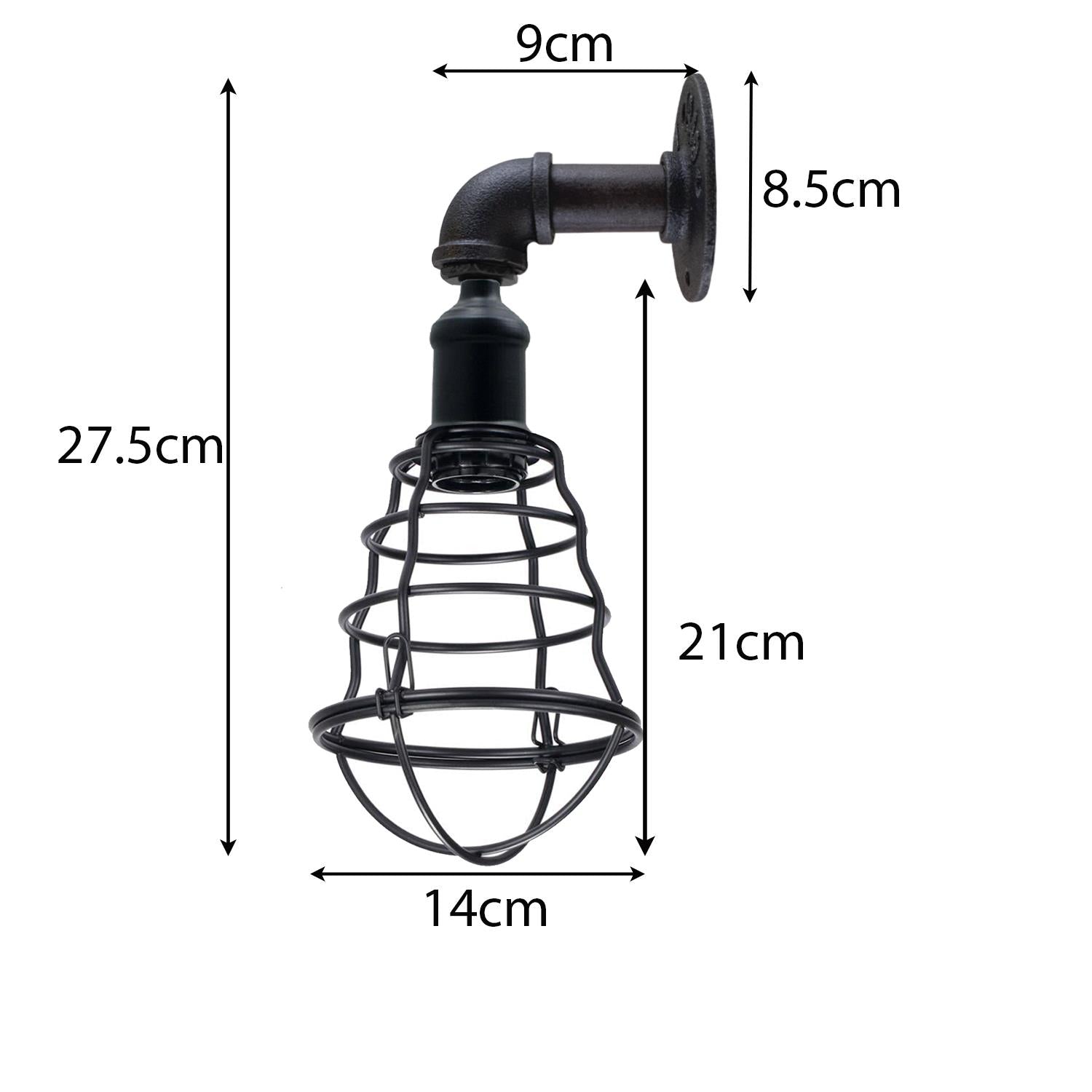 Modern Wall Sconce Lamp Industrial Rustic Metal Water Pipe Finish - Retro Wall Mount Fixture~1246 - LEDSone UK Ltd