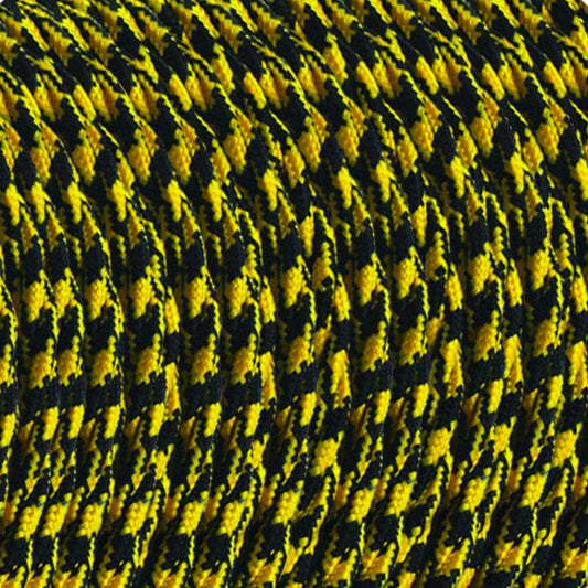 Yellow and Black Twisted Three Core Lighting Cable