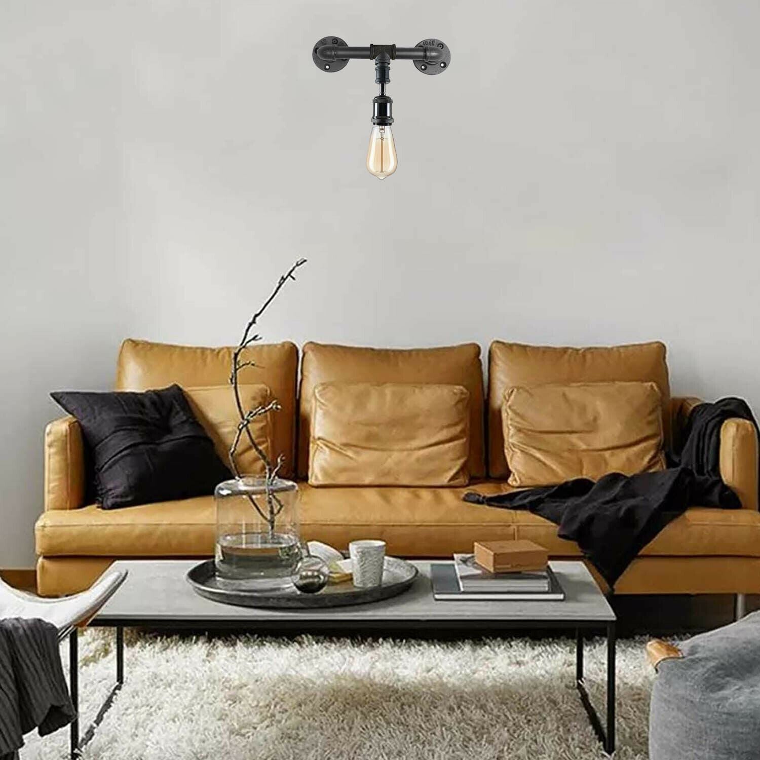 Vintage Industrial Pipe Light Rustic Wall Steampunk Metal Wall Light kits~1243 - LEDSone UK Ltd