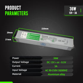 IP67 LED-stripvoeding 12V 36W~3359
