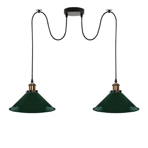 2-weg Retro Industriële plafondkabel E27 Hanglamp hanglamp~3403 – Groente / Ja