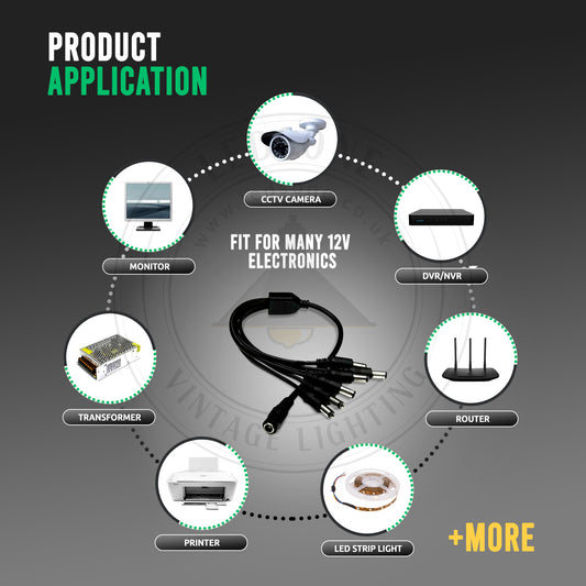 DC-voedingssplitter 2, 4, 6 en 8-polige DC 2,1 mm vrouwelijk naar mannelijk kabel voor CCTV-beveiligingscamera's~4093
