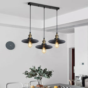 Platte moderne zwarte plafondlamp met 3 lampen ~2137
