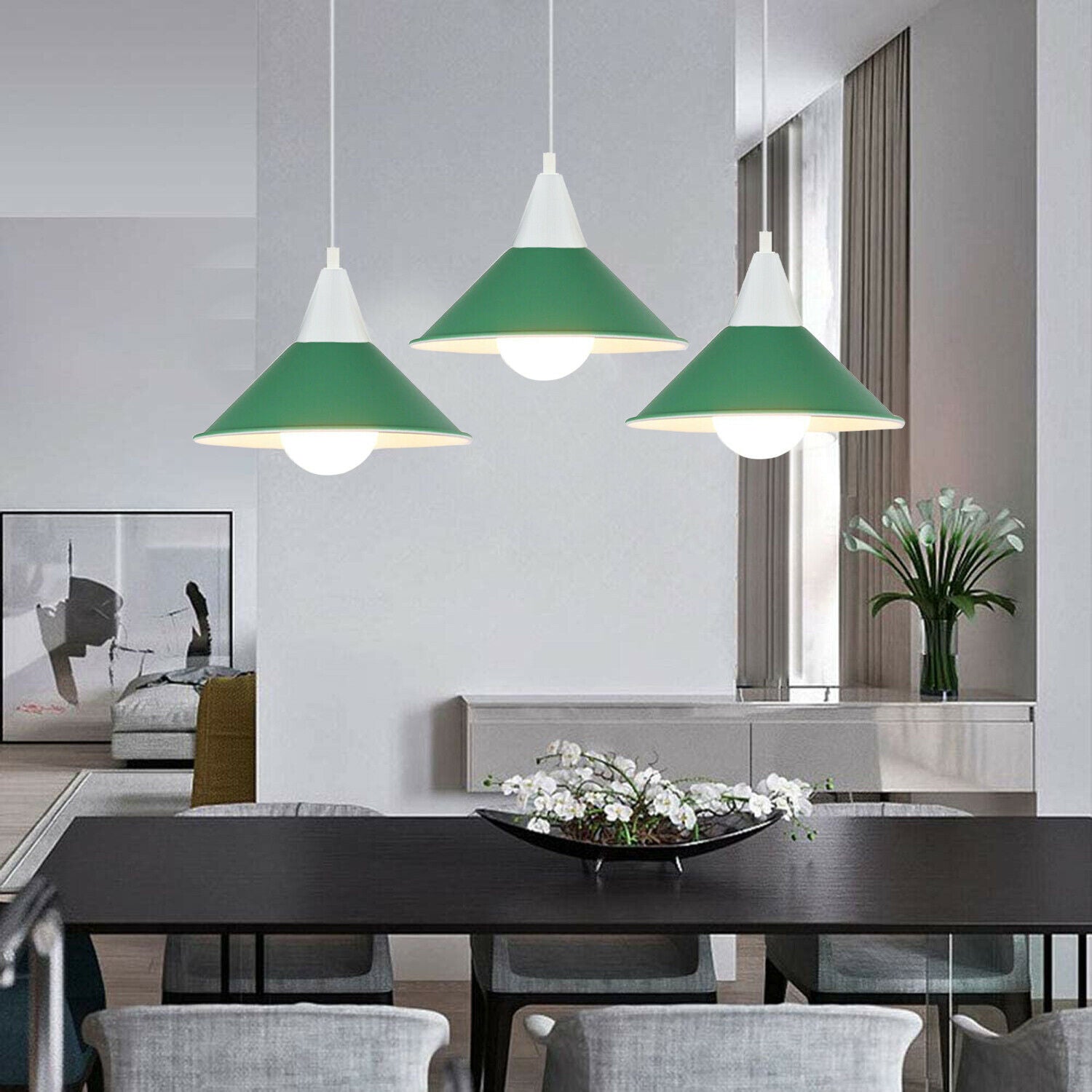 3 Head Modern Chandelier Pendant Light Shade Colour Ceiling Pendant Lampshades~2079 - LEDSone UK Ltd