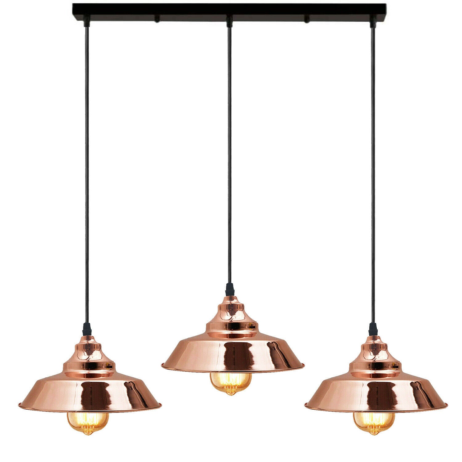 Rose Gold Three Outlet Ceiling Pendant Lights~1983 - LEDSone UK Ltd