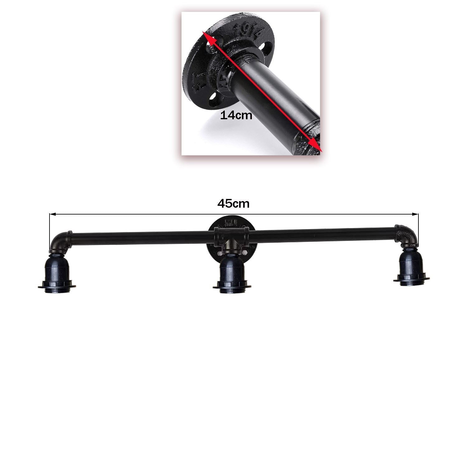 Modern Vintage Industrial Retro Wall Lamp Shade Pipe Light UK~1347 - LEDSone UK Ltd