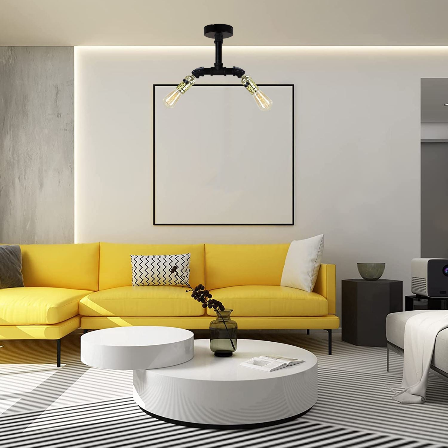 Modern Vintage Industrial Retro Loft Ceiling Lamp Shade Pendant Pipe Light 