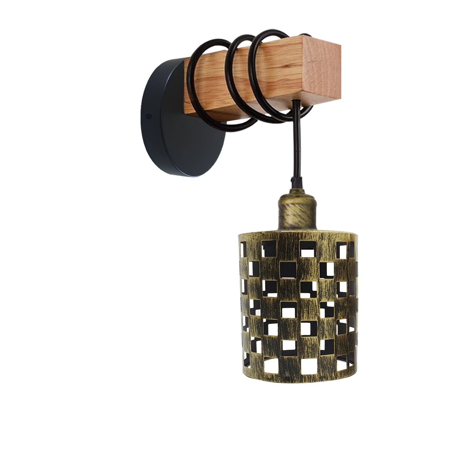 Vintage Industrial Retro Matel Wood Wall Lights Sconce Lamp Kit~1317 - LEDSone UK Ltd