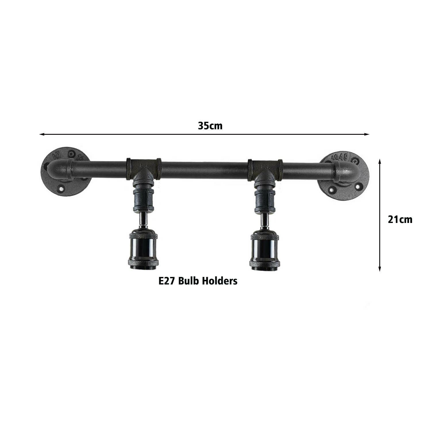 Vintage Industrial Pipe Light Rustic Wall Steampunk Metal Wall Light kits~1243 - LEDSone UK Ltd