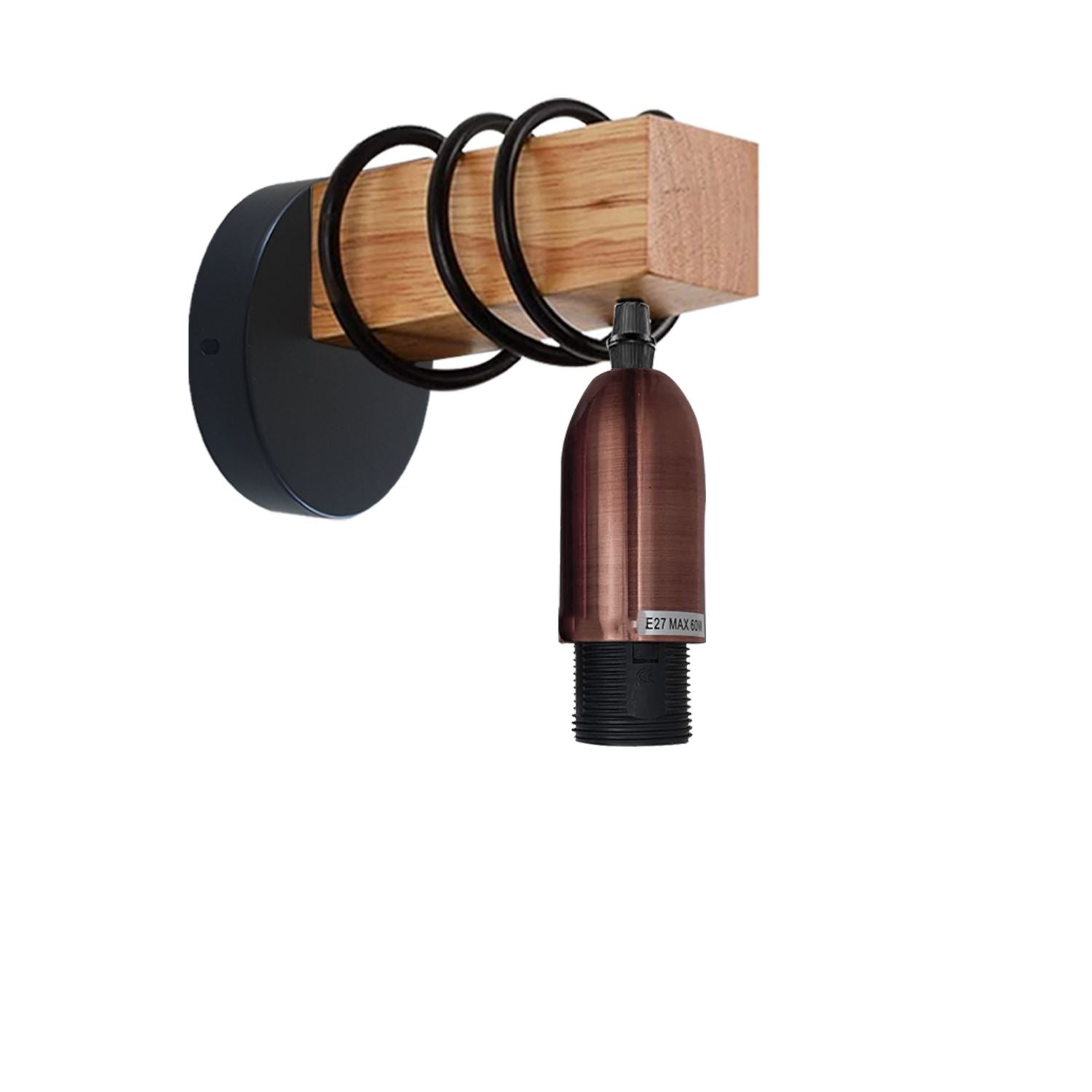 Vintage Industrial Retro Loft Modern Wood Wall Mount Lamp UK~1236 - LEDSone UK Ltd