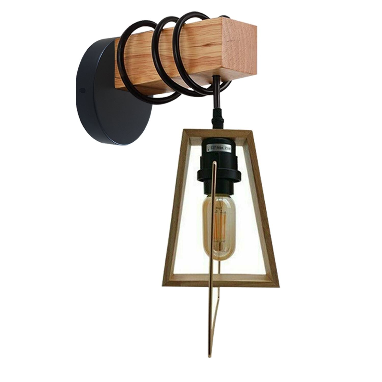 Modern Vintage Retro Industrial Wood Sconce Wall Light Lamp Fitting Fixture~1240 - LEDSone UK Ltd