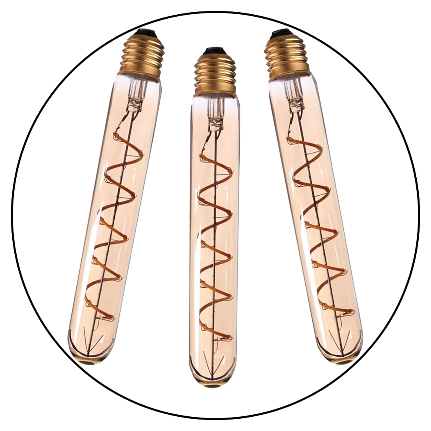 3 Pack LED E27 T185 4W Filament Glass Retro Warm White~1015 - LEDSone UK Ltd