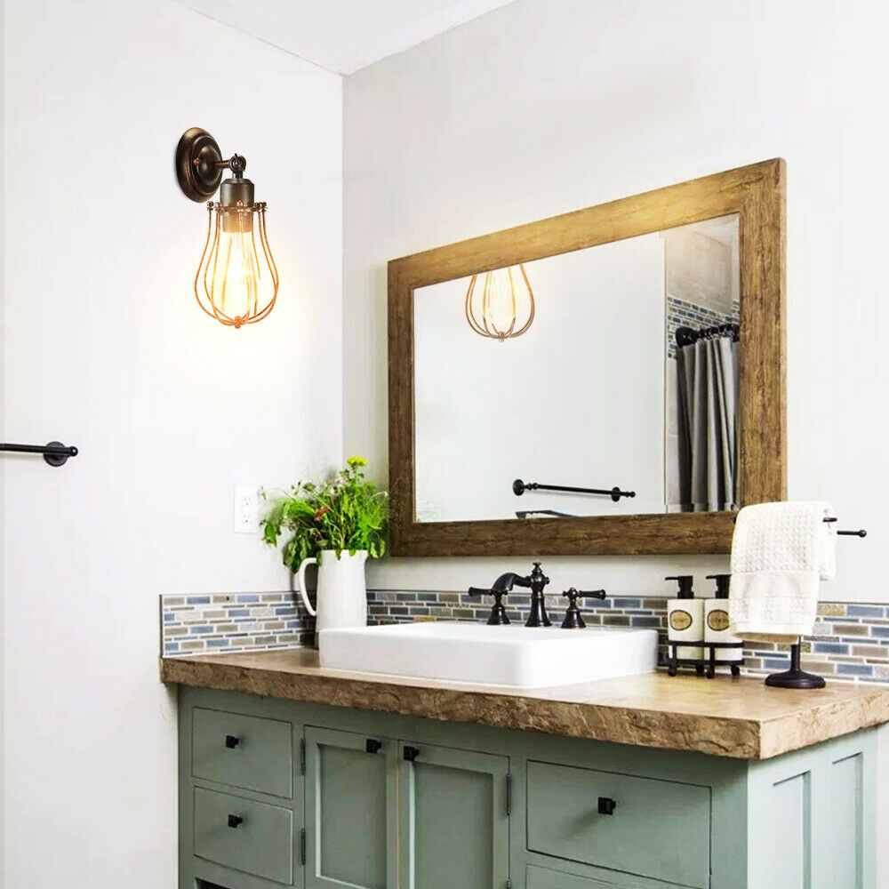 Vintage Retro Industrial Loft Rustic Cage Wall Sconce Ceiling Lights 