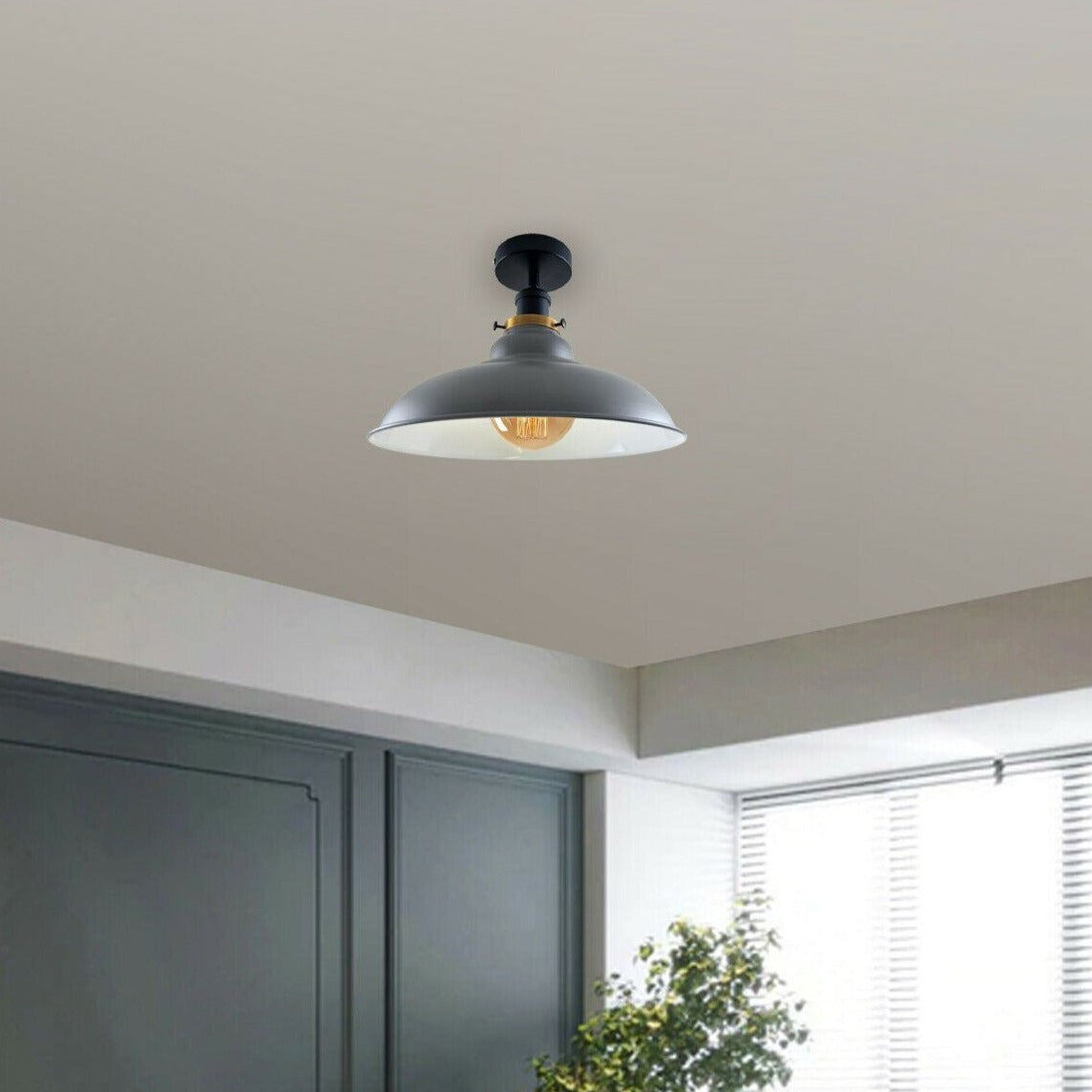 Grey Ceiling Light Metal 