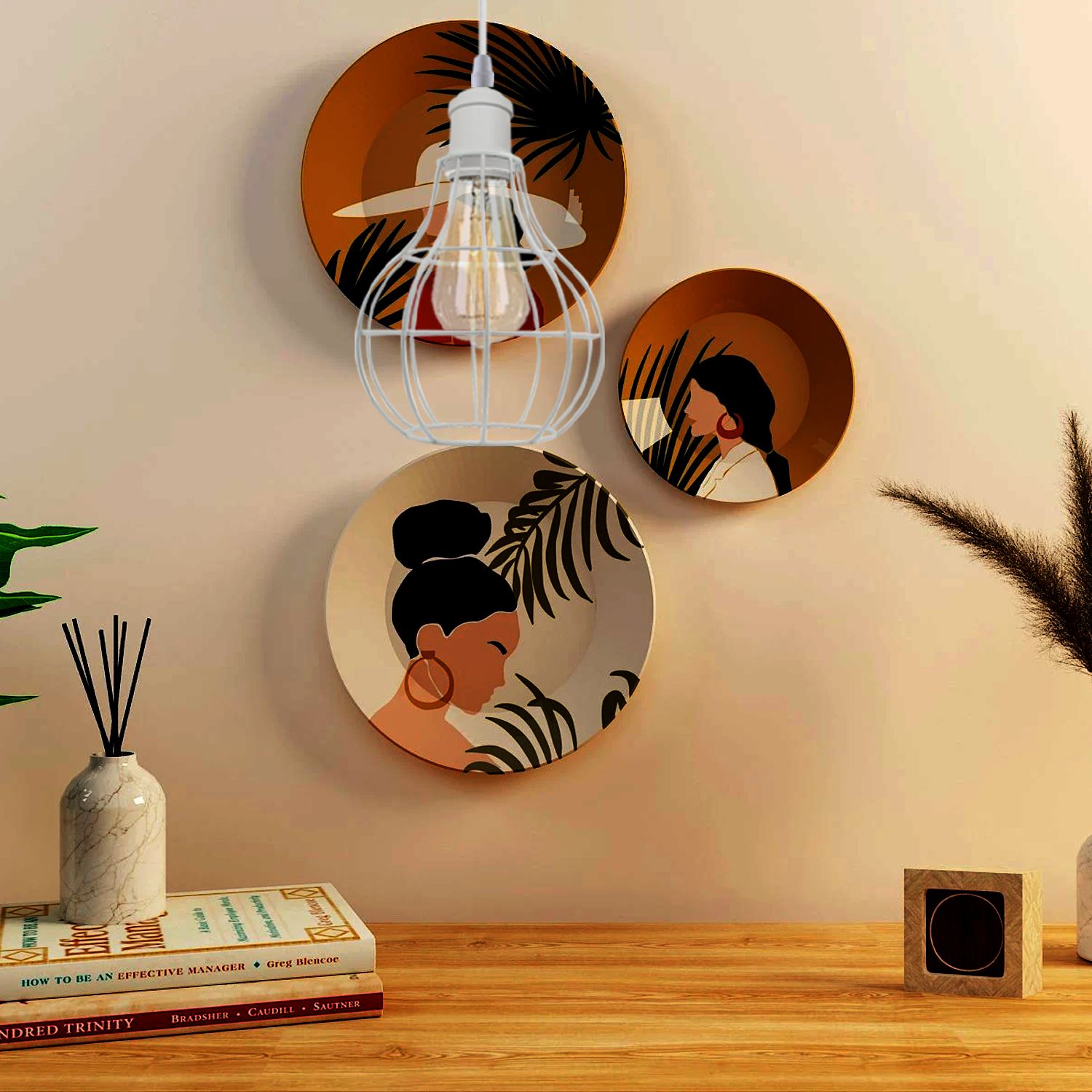 Modern Loft Vintage Industrial Retro Wire Cage Shade Pendant Light