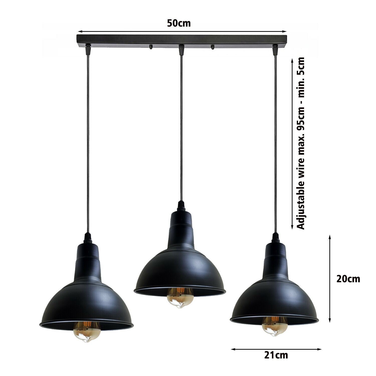 Retro Industrial Chandelier Ceiling Vintage Metal  Light Shade Pendant light~1134 - LEDSone UK Ltd