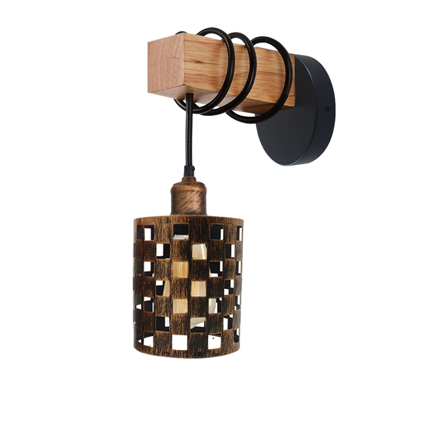 Vintage Industrial Retro Matel Wood Wall Lights Sconce Lamp Fixture UK~1343 - LEDSone UK Ltd