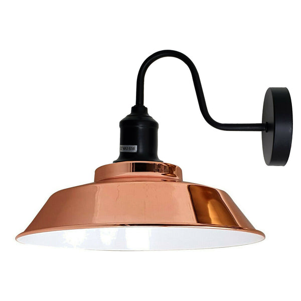 Metalen wandlampenkap voor binnen, retro wandlamp, wandlamp ~ 1979 – Roségoud