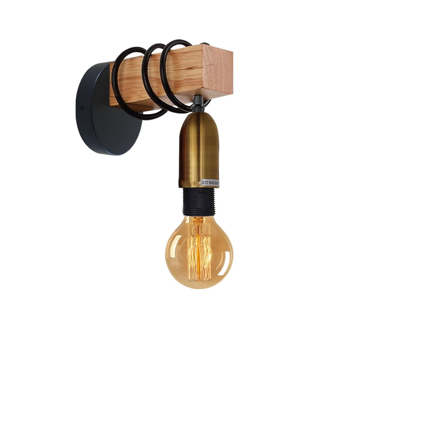 Vintage Industrial Retro Loft Modern Wood Wall Mount Lamp UK~1236 - LEDSone UK Ltd