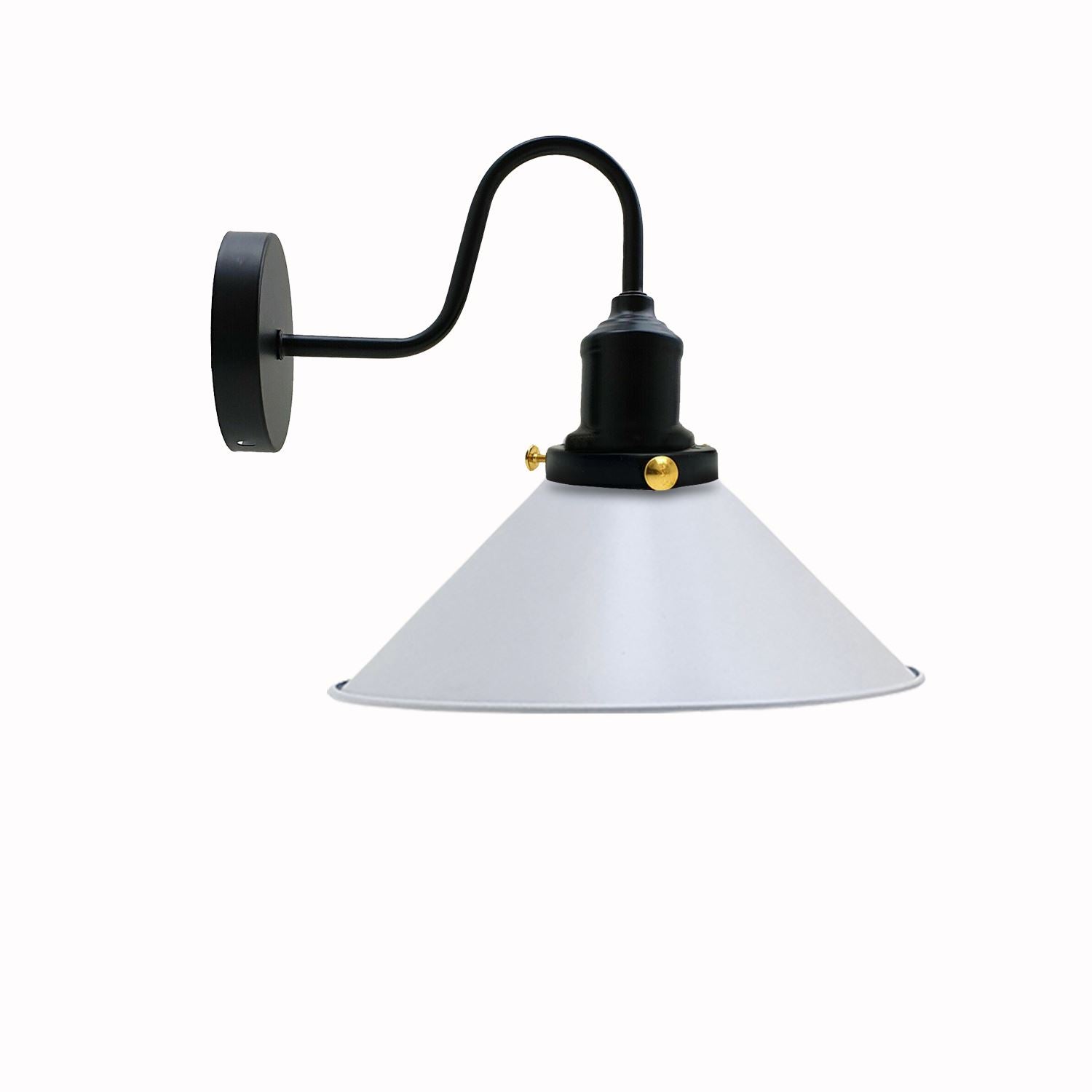Vintage Industrial Swan Neck Wall Light Indoor Sconce Metal Cone Shape Shade~3391 - LEDSone UK Ltd