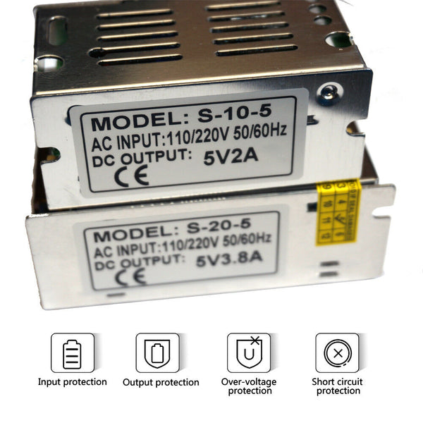 DC5V LED-drivervoedingstransformator 240V IP20 voor LED-strip, MR16 LED-transformator ~ 3605