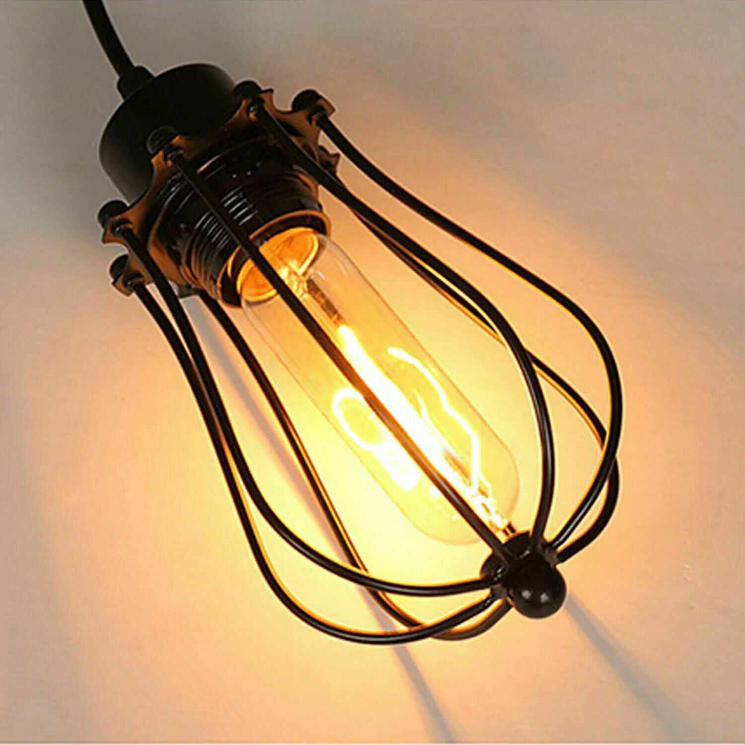 Black 2m Pendant Light Cage Retro Industrial Ceiling Light Spider Lamp~1187 - LEDSone UK Ltd