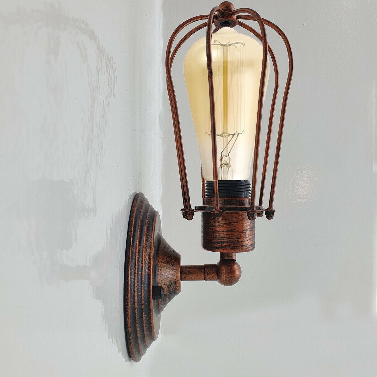 Vintage Retro Industrial Loft Rustic Cage Wall Sconce Ceiling Lights 