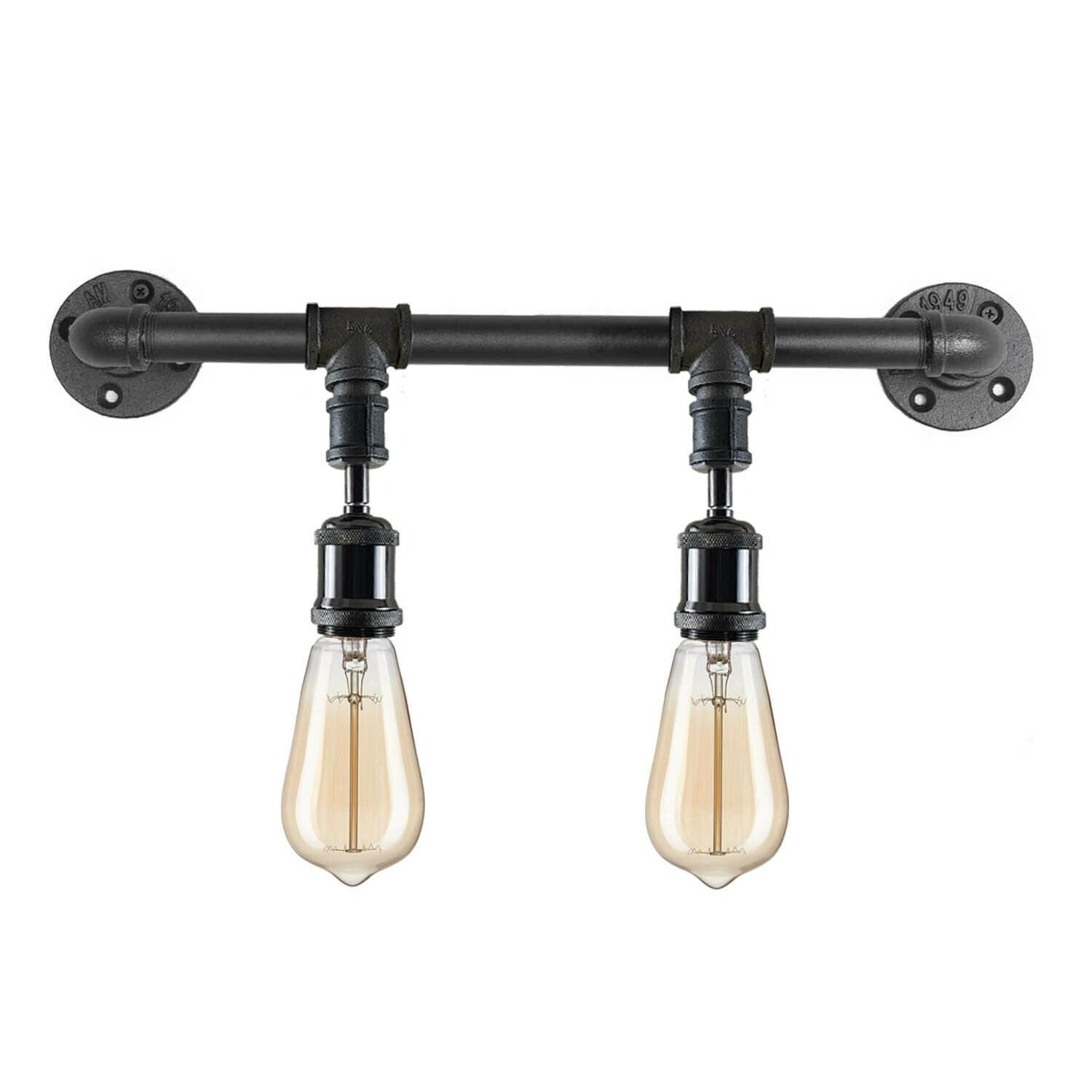 Vintage Industrial Pipe Light Rustic Wall Steampunk Metal Wall Light kits~1243 - LEDSone UK Ltd
